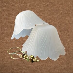 Frosted Tulip Clip-On Lamp by Shades Aspen Creative - Set of Two